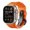 Orange-black, variant on LEIXIUER Sports Liquid Silicone Strap with Butterfly Buckle for iwatch Series 9/8/7/6/5/4/3/2/1/SE,Ultra 2/Ultra 49mm 45mm 44mm 42mm,Luxury Mens Watch Band Compatible for Apple Watch Band