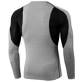 thumbnail image 2 of Hansber Compression Shirts for Men Long Sleeve Rash Guard Athletic T-Shirts Quick Dry Gym Running Flecking Gray&Black M, 2 of 5