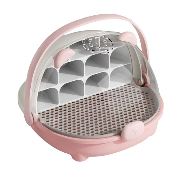 Silkworm Breeding Box Transparent Silkworm Growth Box Habitat Cage with Handle Small Animals Breeding Space Capsule Hatching Container for Silkworms Observation