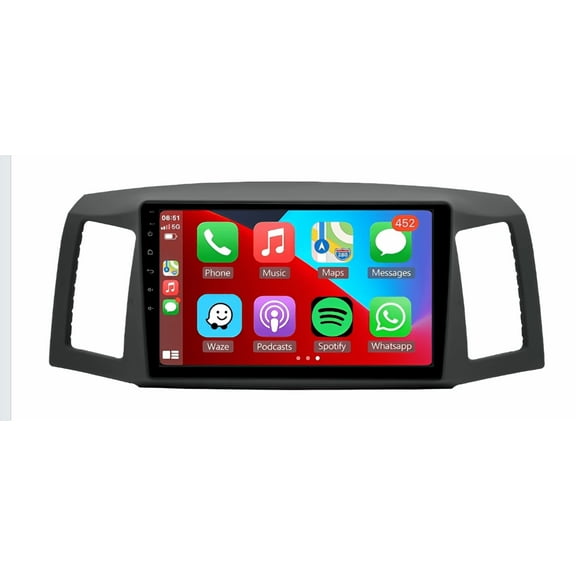 Molaner Android 14 Car Radio for Jeep Grand Cherokee 2004-2007,10 inch Touch Screen Car Play Stereo, Carplay/Android Auto/Bluetooth/SWC, 4 64G