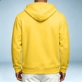 thumbnail image 4 of Qwertyu Zip Up Hoodie Men Long Sleeve Fleece Hooded Cardigan with Pocket Lightweight Loose Fit Athletic Jackets Yellow S, 4 of 6