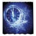 thumbnail image 3 of Ambesonne New Year Shower Curtain, Snowflakes Pattern, 69"Wx75"L, Blue, 3 of 5