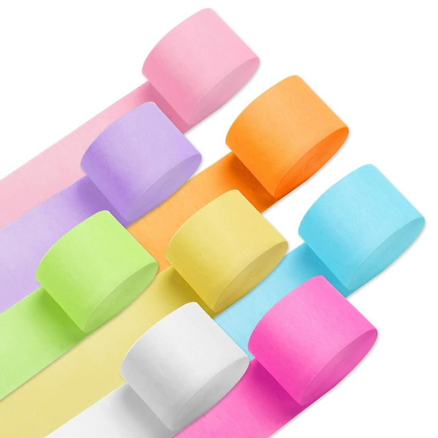 Serpentinas de papel crepé PIGETALE, 8 rollos, 200 m, suministros para fiestas