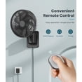 thumbnail image 4 of LEMOISTAR 8 Inch Small Wall Mounted RV Fan with Remote Control, 90&Acirc;&deg; Oscillating, 4 Speeds, 4 Timer, Adjustable Tilt, 70 Inch Cord, Quiet, for Corn, 4 of 8