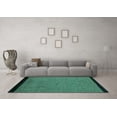 thumbnail image 3 of Ahgly Company Indoor Rectangle Abstract Turquoise Blue Modern Area Rugs, 7' x 10', 3 of 4