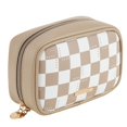 thumbnail image 1 of Bolsa de maquillaje RIGHT AWAY, a cuadros, para bolso, impermeable, color caqui, 1 of 9