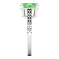 thumbnail image 3 of Clara Pucci 14K White Gold Solid Gold Green Solitaire with Accents Anniversary Ring for Women - 2.21 cttw Oval Cut, 3 of 7