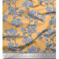 thumbnail image 1 of Soimoi Moss Georgette Fabric Yellow Blue Flower Floral Print Fabric by the Yard 42 Inch Wide, 1 of 3