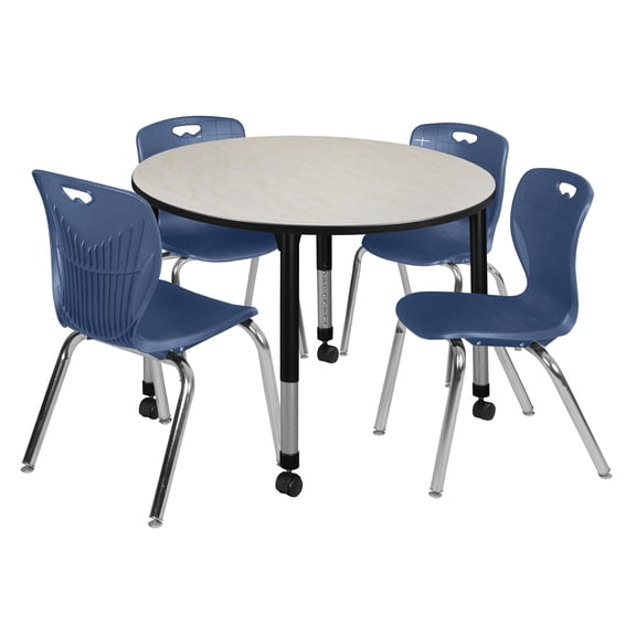 Regency Kee 48" Round Height Adjust Table,Maple TB48RNDPLAPCBK40NV