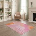 thumbnail image 2 of ODIKA 4'x6' Pink Agate Gemstone Inspired Design Washable Area Rug Abstract Botanical and Wave Patterns for Home Office, Under Desk, Non-Slip Chair-Friendly, Flatwoven, 2 of 7