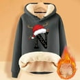 thumbnail image 2 of WILLBEST Sudadera de Mujer con Capucha Estampada con Letras Navideñas, de Lana, Cálida para El Invierno XXXX-Grande, 2 of 4
