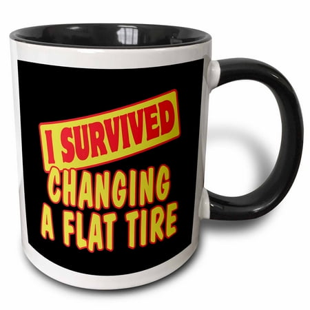 

I Survived Changing A Flat Tire Survial Pride And Humor Design 11oz Two-Tone Black Mug mug-117824-4