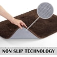 thumbnail image 6 of Bathroom Contour Rug Non Slip Bath Mat Water Absorbent Soft Microfiber Shaggy Bathroom Mat Machine Washable Bath Rug for Bathroom Thick Plush U Shape Toilet Rug (20 x 24, Brown), 6 of 6