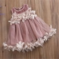 thumbnail image 2 of Baby Girl Flower Petal Dress Solid Color Tutu Tulle Dress 0-7Y Kids Children Summer Sundress Bridesmaid Party Princess Dresses, 2 of 3