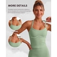 thumbnail image 2 of IDOPIP Womens Tank Top Built in Bra Yoga Workout Tops Crop Halter Neck Womens Padded Sport Back Bras Cami Athletic Gym Cropped Tanks Spaghetti Strap Woman Backless Running Camisole, 2 of 6