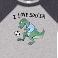 thumbnail image 4 of Inktastic I Love Soccer-Dinosaur in Blue Boys or Girls Baby Bodysuit, 4 of 5
