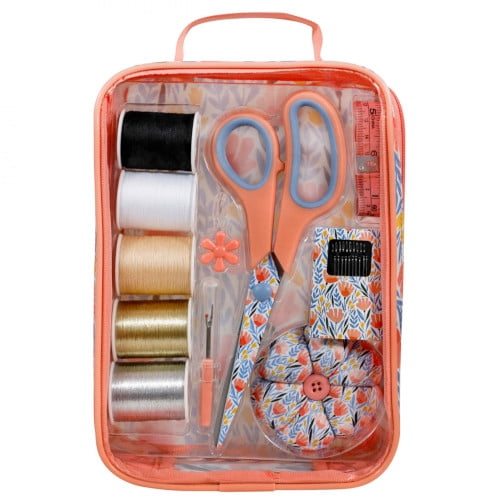 SINGER Sewing Kit with 30 Sewing Supplies in Tulip Floral Storage Bag