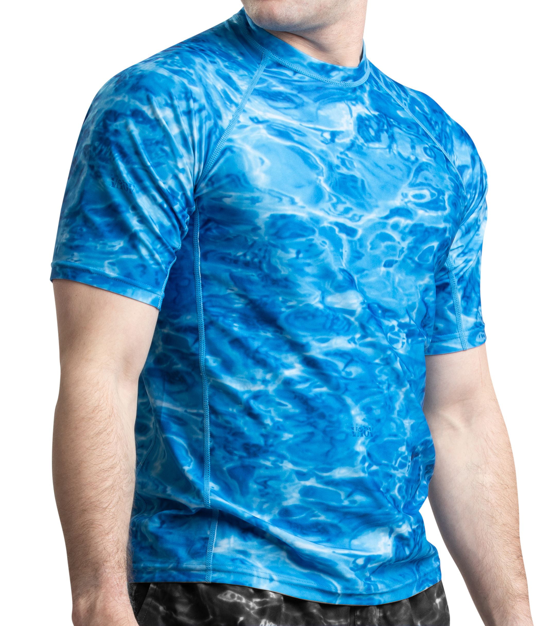 Aqua Design Mens Short Sleeve Rash Guard Shirt Surf Swim Rashguard Shirts 