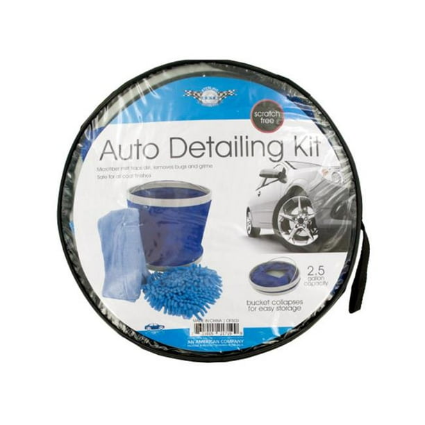 Bulk Buys OF5034 Car Wash Kit with Collapsible Bucket 4 Piece