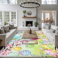 thumbnail image 3 of 6x9 Area Rugs for Living Room, Easter Non Slip Area Rugs for Kitchen Bedroom Entryway, Spring Bunny Colorful Rabbit Eggs Butterfly Blue Green Washable Carpet Runner Rug Floor Mats for Bedroom, 3 of 8
