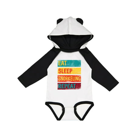 

Inktastic Snorkel Gift Eat Sleep Snorkeling Repeat Gift Baby Boy or Baby Girl Long Sleeve Bodysuit