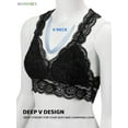 thumbnail image 5 of BadPiggies 2-Pack Women Plus Size Vest Crop Wire Free Bra Lace Lingerie Sexy V-Neck Underwear (2XL/3XL, Black), 5 of 7