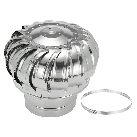 Uxcell 6.3" Size Stainless Steel Roof Vent, Exhaust Wind Turbine Cap Cover 360°Rotation Flue Vent