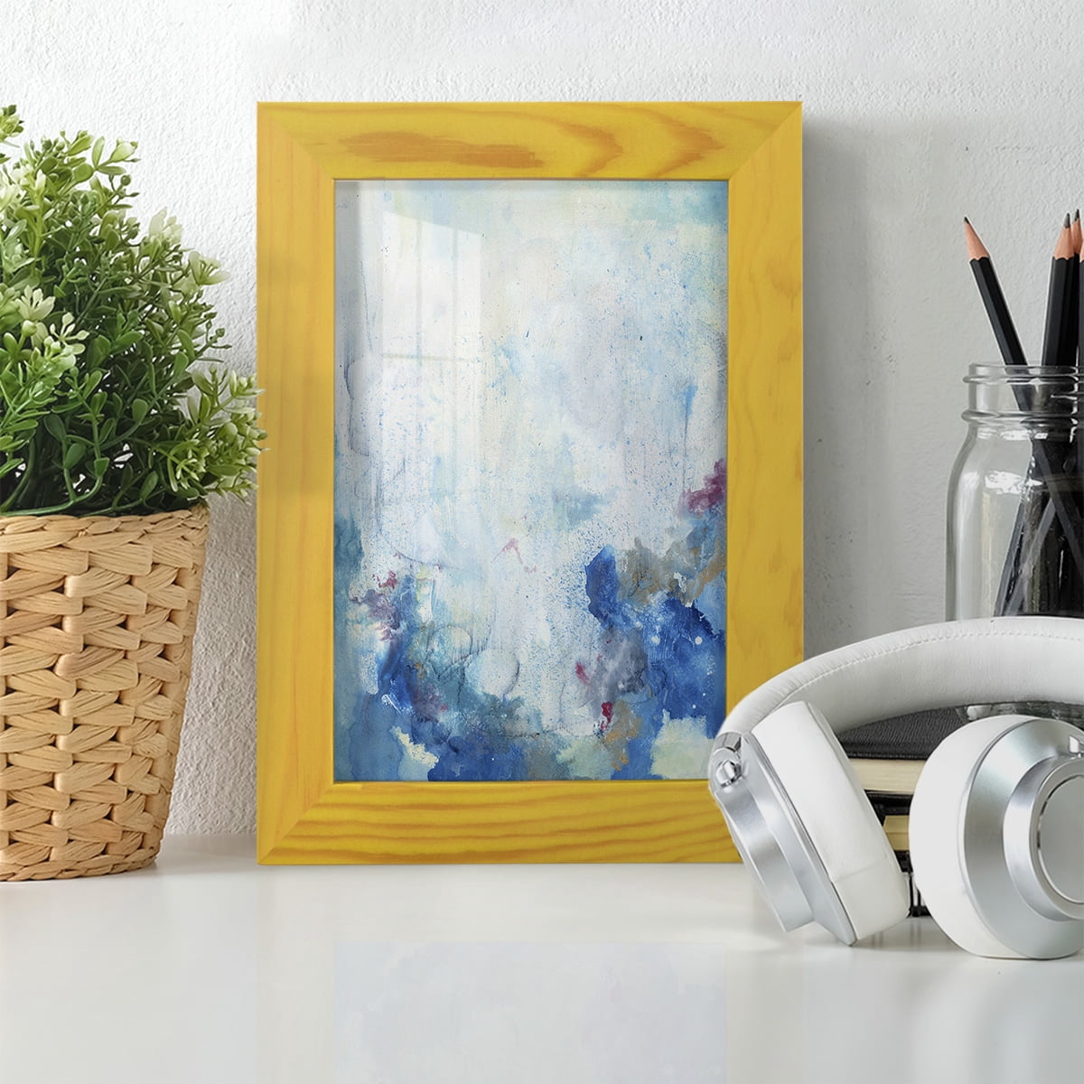 In the Mist II - Framed Print w/glass - Sunflower Yellow