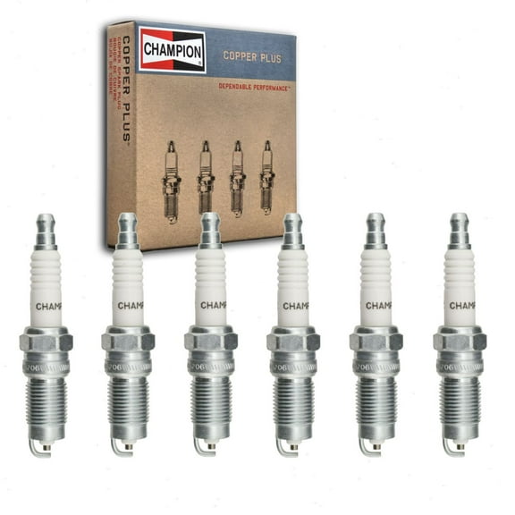6 pc Champion Copper Plus Spark Plugs compatible with Pontiac G6 3.9L V6 2006-2010