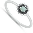 thumbnail image 4 of CHOOSE YOUR COLOR Larimar Flower Love Ring .925 Sterling Silver Band Jewelry Female Male Size 8, 4 of 4