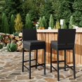 thumbnail image 4 of QinaQin Set de 2 bancos de ratán para barra, sillas altas con cojín para isla de cocina, patio, jardín o terraza, ideales para interior y exterior, 4 of 9