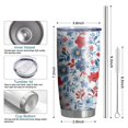 thumbnail image 6 of 20 Oz Pioneer Flower Coffee Tumbler Double Wall Insulated Stainless Steel Water Bottle | Metal Reusable Thermoses Flask with Cup Cap | Leak & Sweat Proof with Anti-Dust Lid, 6 of 7