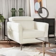 thumbnail image 4 of Gymax Fauteuil d'Appoint Moderne Rembourré Fauteuil une Place avec Appuie-Tête Réglable Blanc, 4 of 9