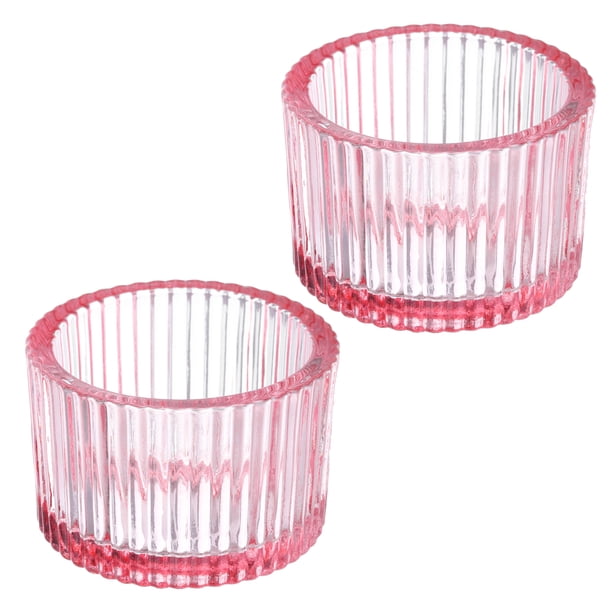 Uxcell 2 Pcs Soporte de Vela Tea Light para Decoración de Centro de Mesa Rosa