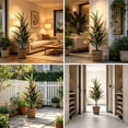 thumbnail image 4 of Artificial Persian Grass Potted Plant Set,Realistic Decorative Green And Bloom Mix Arrangement,Durable Plastic Simulation Design,Living Room Shelf Fireplace Office Desk Home Accent Decor Piece, 4 of 6