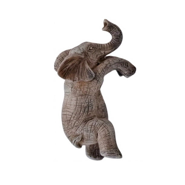 Estatua De Elefante Resina Artesanal Colgante Copa Estatua De Elefante Bebé Adorno Juguete Jardín Bonsái Maceta Colgante Jardín Exterior Resina Artesanal Estatua Adorno