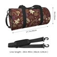thumbnail image 4 of Fotbe Coffee and Flowers Pattern Foldable Sports Gym Bag with Wet Dry Pocket, Ultralight Travel Bag, Large Capacity Duffel Bag, Splash Proof Carry on Bag, Overnight Bag, Weekender Bag, 4 of 8