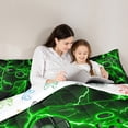 thumbnail image 4 of Manfei Gaming Twin Bedding Sets 7-Piece,Teen Video Game Bedding Comforter Set,Green Gameoad Lightning Sheet Sets For Boys Girls,Super Cozy Bedroom Decoration Reversible, 4 of 8