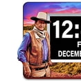 thumbnail image 2 of The Bradford Exchange John Wayne Easy-Read Full Disclosure Digital Clock with Iconic Monument Valley Art LED Display with Large 1.5-Inch Digits USB Port and Remote Control  9.5" W x 7" H, 2 of 5