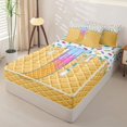thumbnail image 2 of Catabedysis 3D Cartoon Letter J Zipper Full Size Comforter Sets with Fitted Sheet and 2 Pillowcases For Boys,Abstract Geometric Grid Pattern Zipper Bedding Set,Colorful Stars Reversible,4 Pieces, 2 of 7