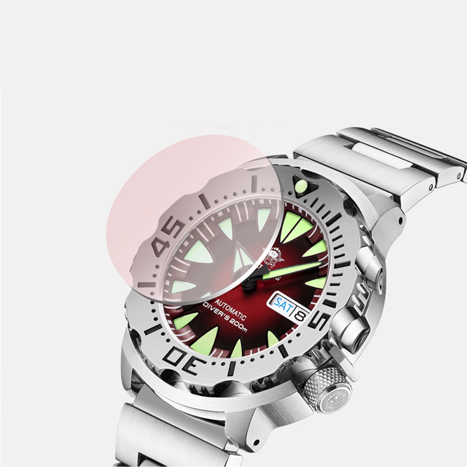 ADDIESDIVE Men's Mechanical Watch 200m Waterproof Professional Diver Automatic Watch with Sapphire Crystal and Luminous Dial for Diving and Business