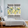 thumbnail image 3 of Yellow Lemons Kitchen Curtains Window Panels, Summer Botanical Black White Plaid Rustic Insulated Window Treatment Curtain, Grommet Curtains for Bedroom/Living Room/Bathroom, 2 Piece 52"Wx84"L, 3 of 8