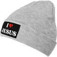 thumbnail image 2 of I Love Jesus Knit Hat Christ 2024 God Christian Knit Hat for Men Women Warm Winter Hats Beanie Fashion Cap, 2 of 9