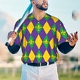 thumbnail image 6 of Balery Mardi Gras Baseball Jersey for Men Casual Button Down Shirts Short Sleeve Active Team Sports Uniform-X-Large, 6 of 9