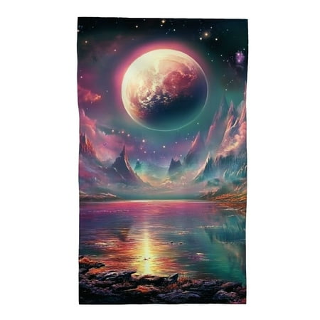 

FUMJ Fantasy Landscape Moon 1pc Towel for Bathroom Hotel Gym and Spa Absorbent Hand Towels Kitchen Towels Save Quick Dry Soft 27.5x16in