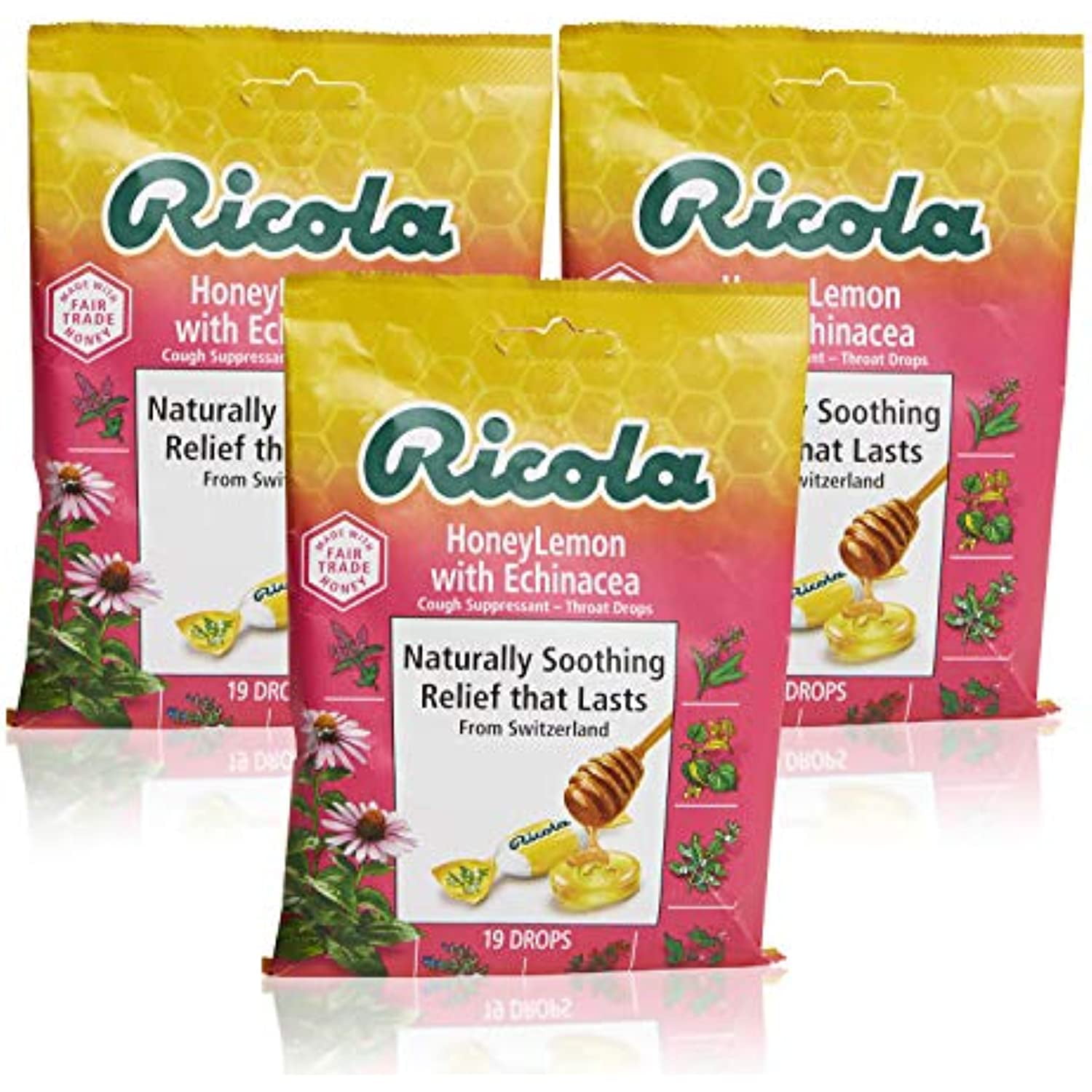 Ricola Honey Lemon w/ Echinacea Herbal Cough Suppressant Throat Drops