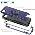 thumbnail image 4 of For iPhone 7 / 8 / SE 2020 / SE 2022 Slim Case,Luxury Hybrid Hard PC and TPU Rugged Bumper 3-In-1 Rotatable Magnetic Ring Kickstand Four Corner Guard Shockproof Anti-Scratch Back Phone Cover, Blue, 4 of 7
