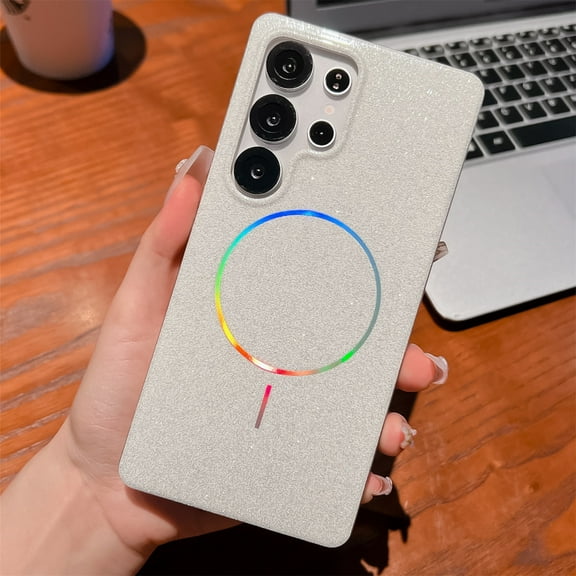 Allytechgroup Bling Case for Samsung Galaxy S24, Slim Sparkly Phone Case Support Wireless Charging Shcokproof Magnetic Back Cover Bumper for Apple Samsung Galaxy S24 Women Girls, Silver