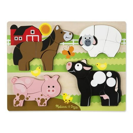 Melissa & Doug Farm Animals Wooden Chunky Jigsaw Puzzle (20