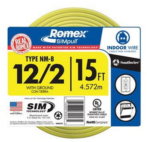 NEW 25' 12/3 W/GROUND NM-B ROMEX HOUSE WIRE/CABLE 